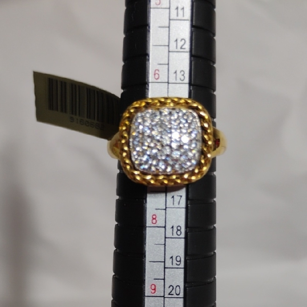 SALE! New 925 Sterling Silver Yellow W Sapphires Ring Sz 7 - Picture 5 of 13